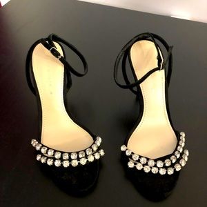 Zara Jeweled ankle strap rhinestone heel. Size 6.